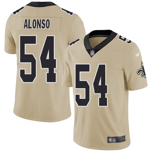 Men New Orleans Saints Limited Gold Kiko Alonso Jersey NFL Football #54 Inverted Legend Jersey->new orleans saints->NFL Jersey